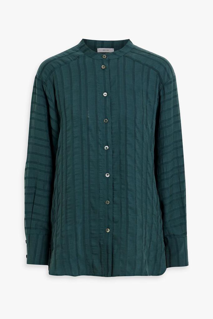 IRIS & INK Striped lyocell-blend jacquard shirt