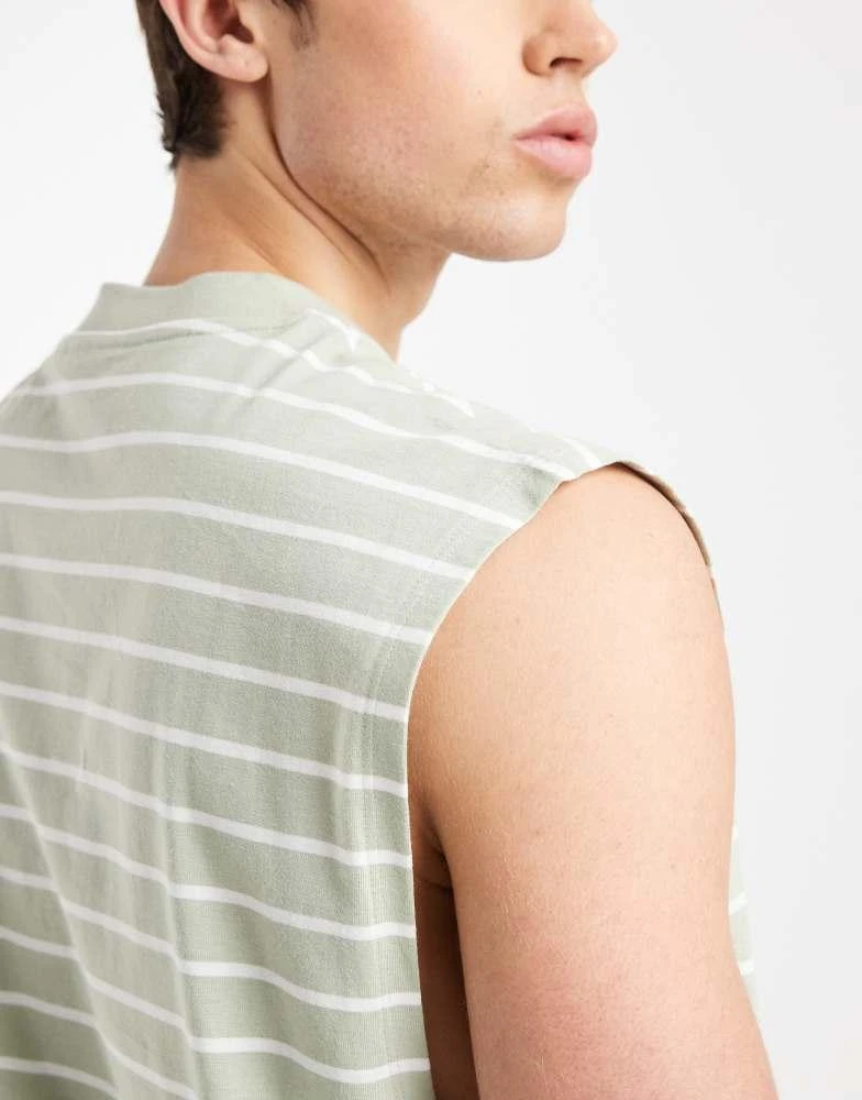 ASOS ASOS DESIGN oversized tank in green and white stripe 5