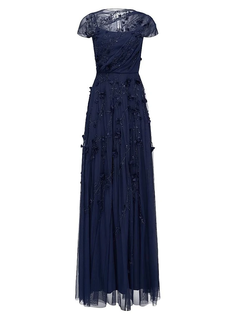 chinese dress ladies Xscape Women's Asymmetric-Neck Side-Slit Gown - Sage