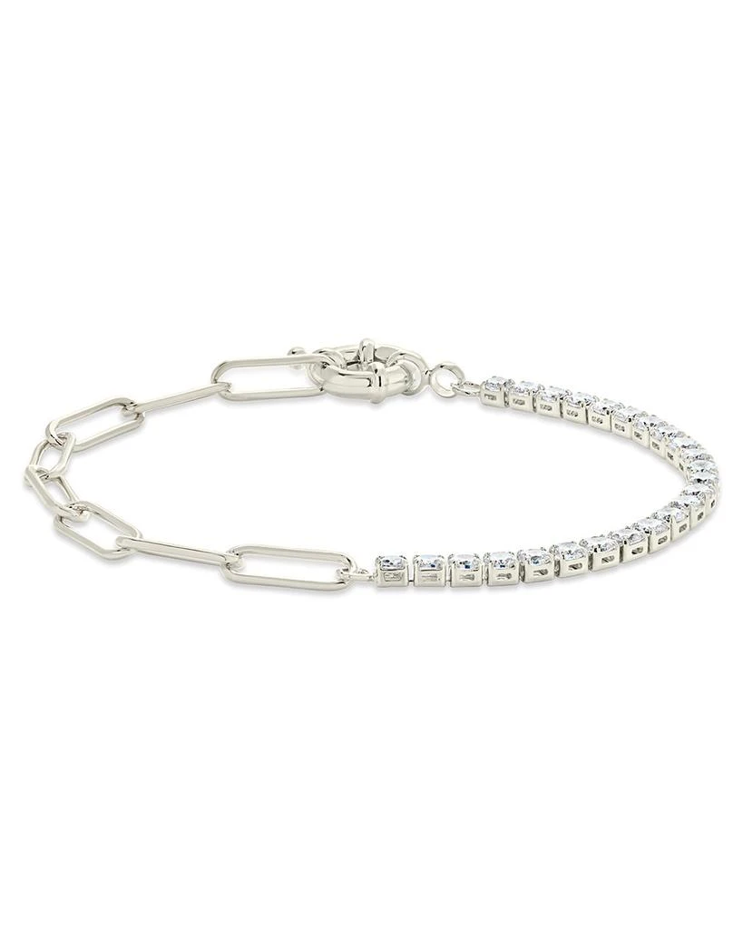 Sterling Forever CZ & Paperclip Chain Bracelet 2