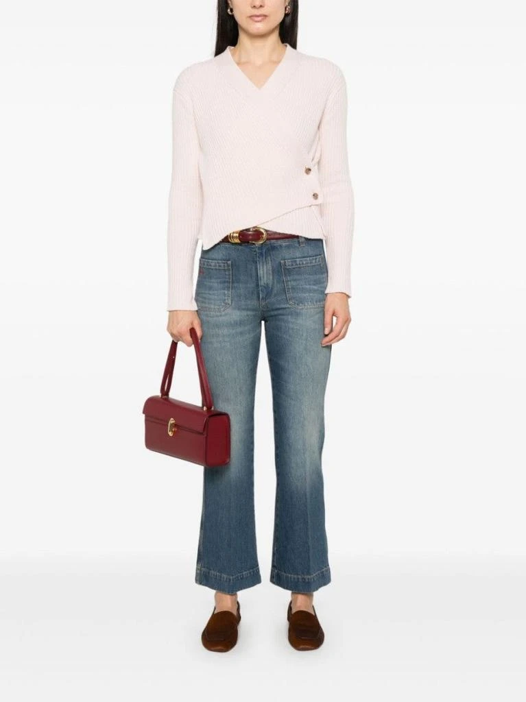 Victoria Beckham Classic Flared Mid-Rise Jeans In Light Blue Wash 2