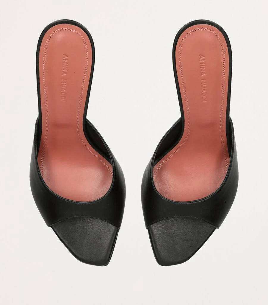 Amina Muaddi Leather Alexa Mules 90 4