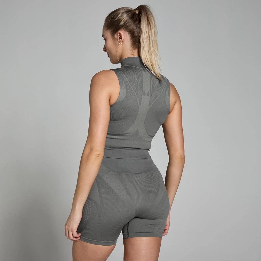 Myprotein MP Women's Tempo Ultra Geometric Seamless Zip Tank Top - Carbon 3