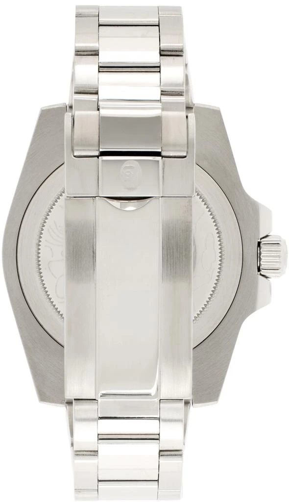 Bape Silver & Red Type 1 Crystal Stone Watch 3
