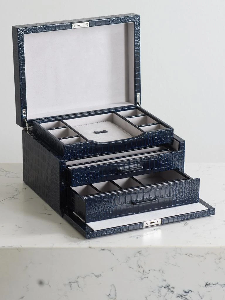 SMYTHSON Mara 仿鳄鱼纹皮革首饰盒 1