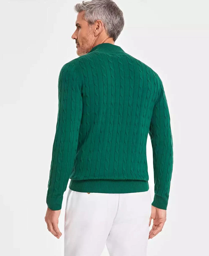 Club Room Men's Cable Knit Quarter-Zip Cotton Sweater, Created for Macy's 2
