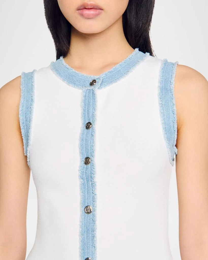 Sandro Acapulco Knit Denim-Trim Mini Dress - Dresses & Skirts - Free  Shipping - BeyondStyle