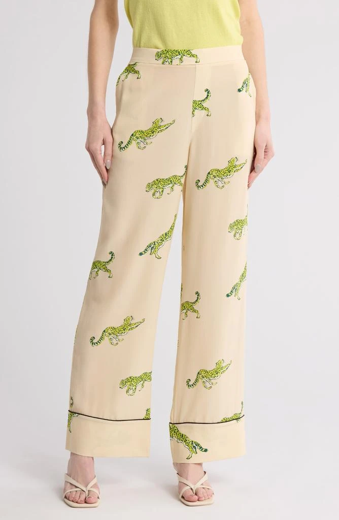 Equipment Joselyn Leopard Silk Pajama Pants 1