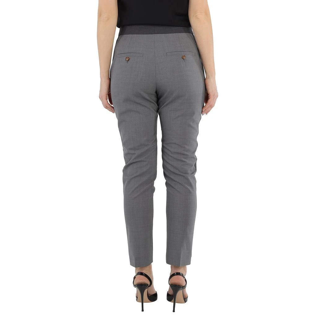 Burberry Burberry Contrast Stripe Crop Wool Trousers In Grey, Brand Size 4 (US Size 2) 3