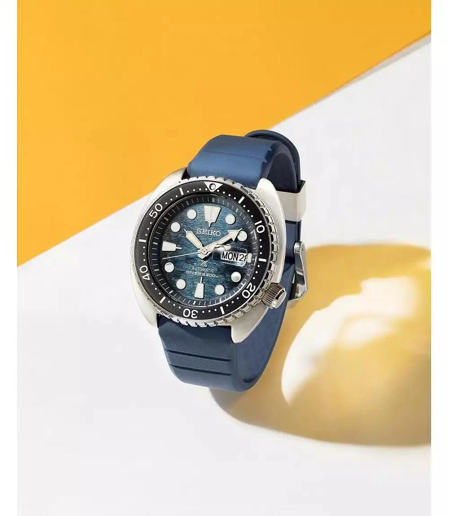 Seiko Men's Automatic Prospex Diver Dark Blue Silicone Strap Watch 45mm 4