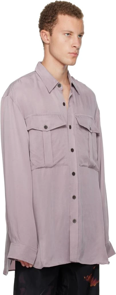 Dries Van Noten Purple Oversized Cupro Shirt 2