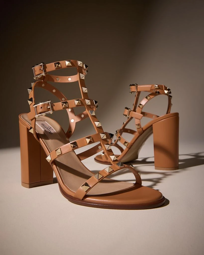 Valentino Rockstud Caged T-Strap Leather Sandals 6
