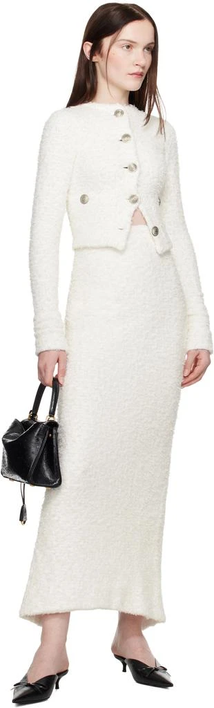 Balenciaga Off-White Cropped Cardigan 4