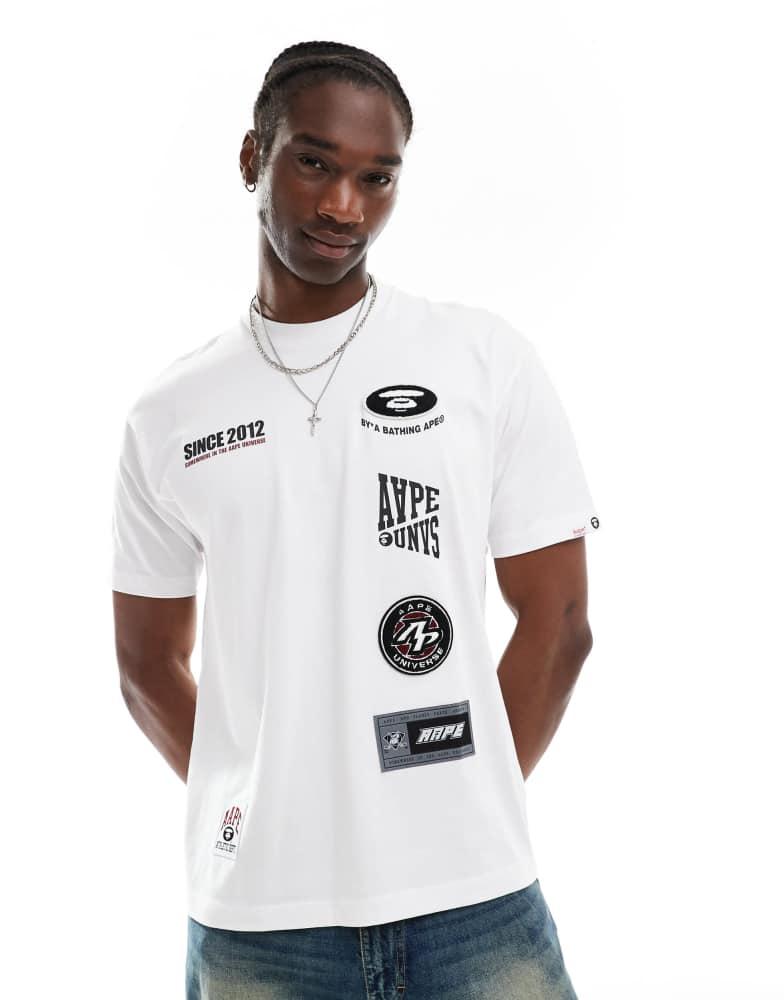 AAPE Aape By A Bathing Ape motif logo t-shirt in white