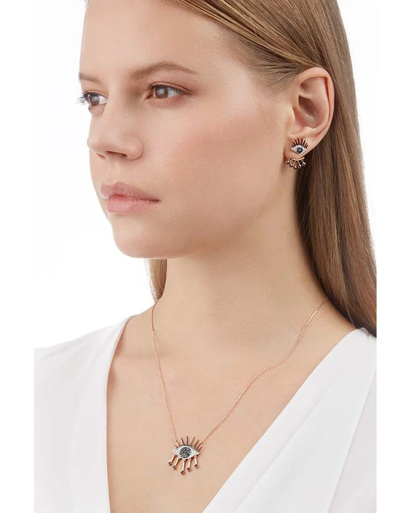 Bee Goddess Eye Light Diamond and Ruby Pendant Necklace 2