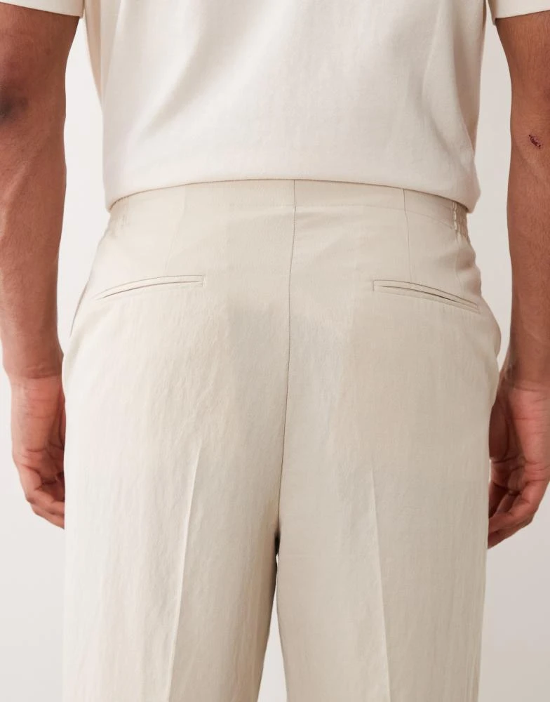 ASOS ASOS DESIGN relaxed tapered suit trousers in cream 4