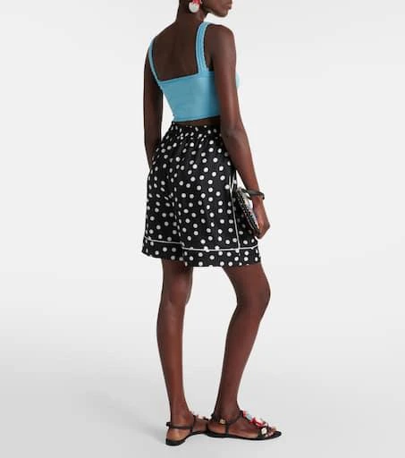Dolce 
Gabbana Capri polka-dot silk satin shorts 3
