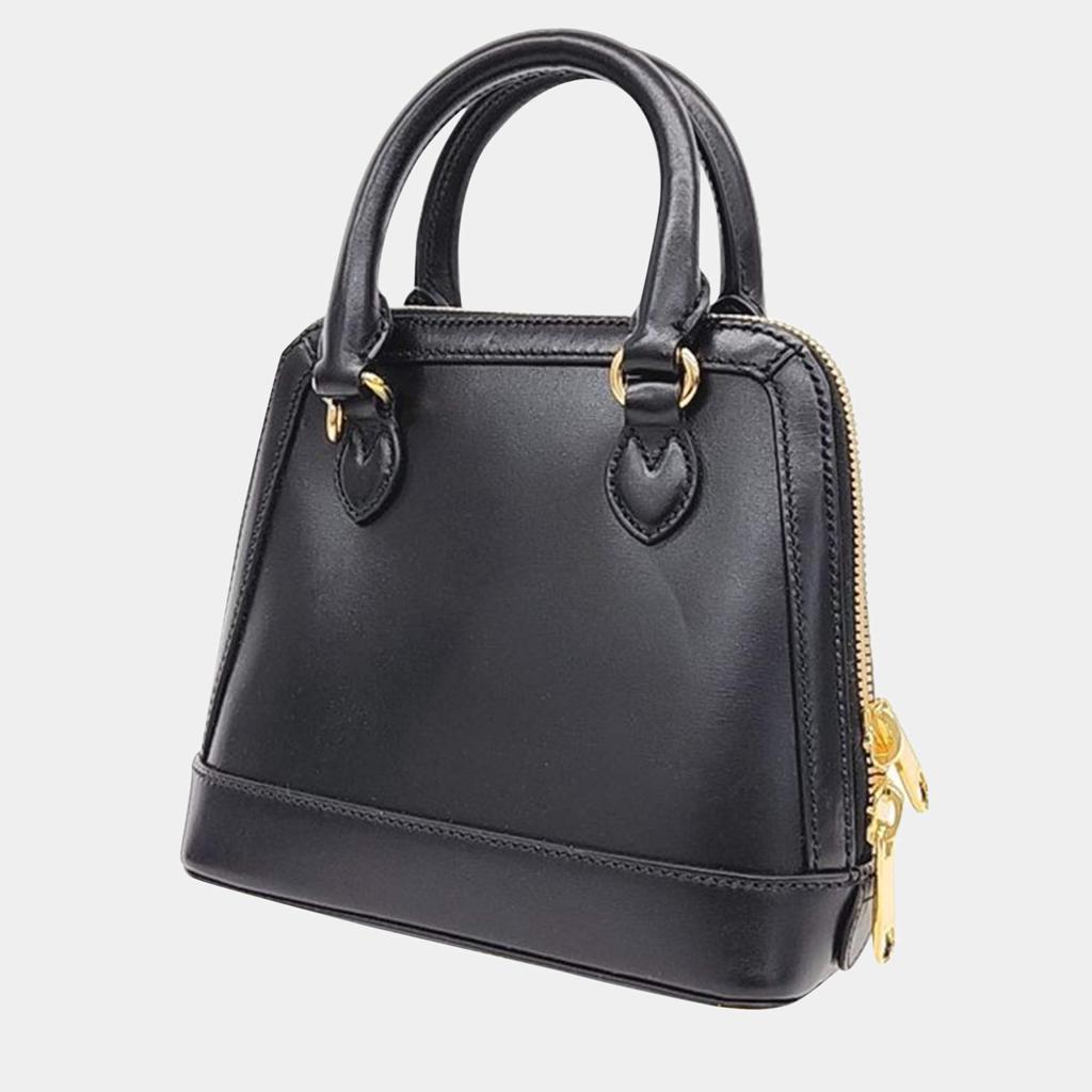 Gucci Gucci Black Leather Horsebit 1955 Mini Top Handle Bag