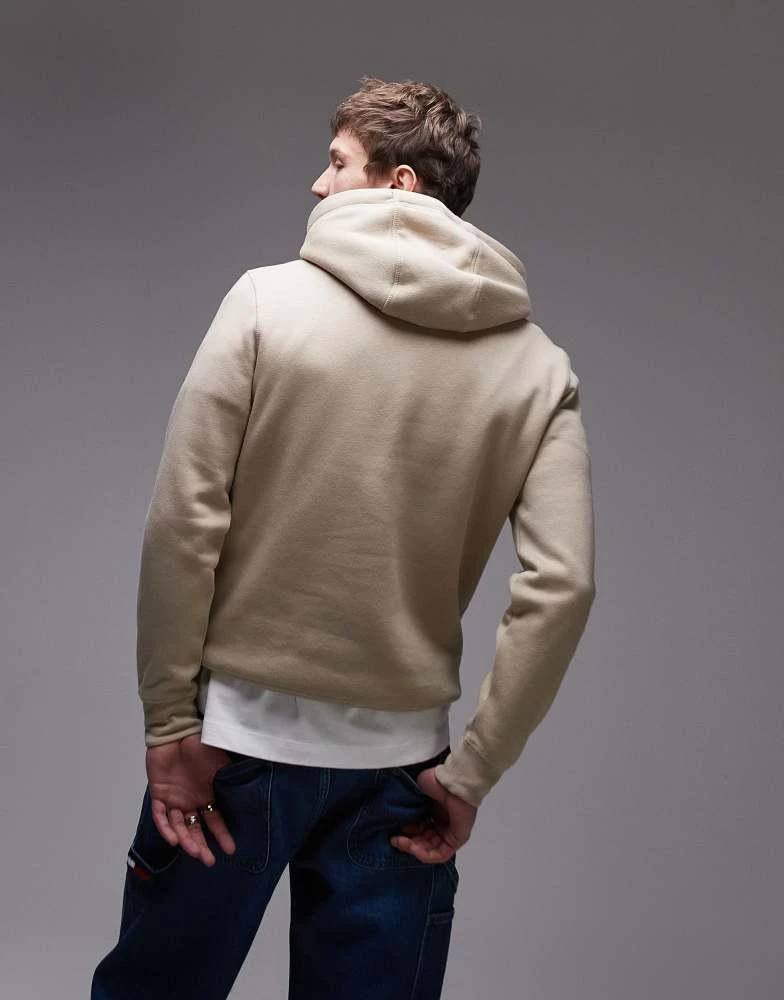 Tommy Hilfiger Tommy Hilfiger Logo embroidery drawstring hoody in light brown 2