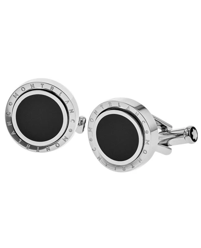 MontBlanc Montblanc Creative Black Onyx Inlay Stainless Steel Men's Cufflinks 104505