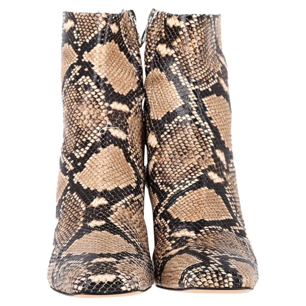 AEYDE Snakeskin-Effect Ankle Boots in Animal Print Leather