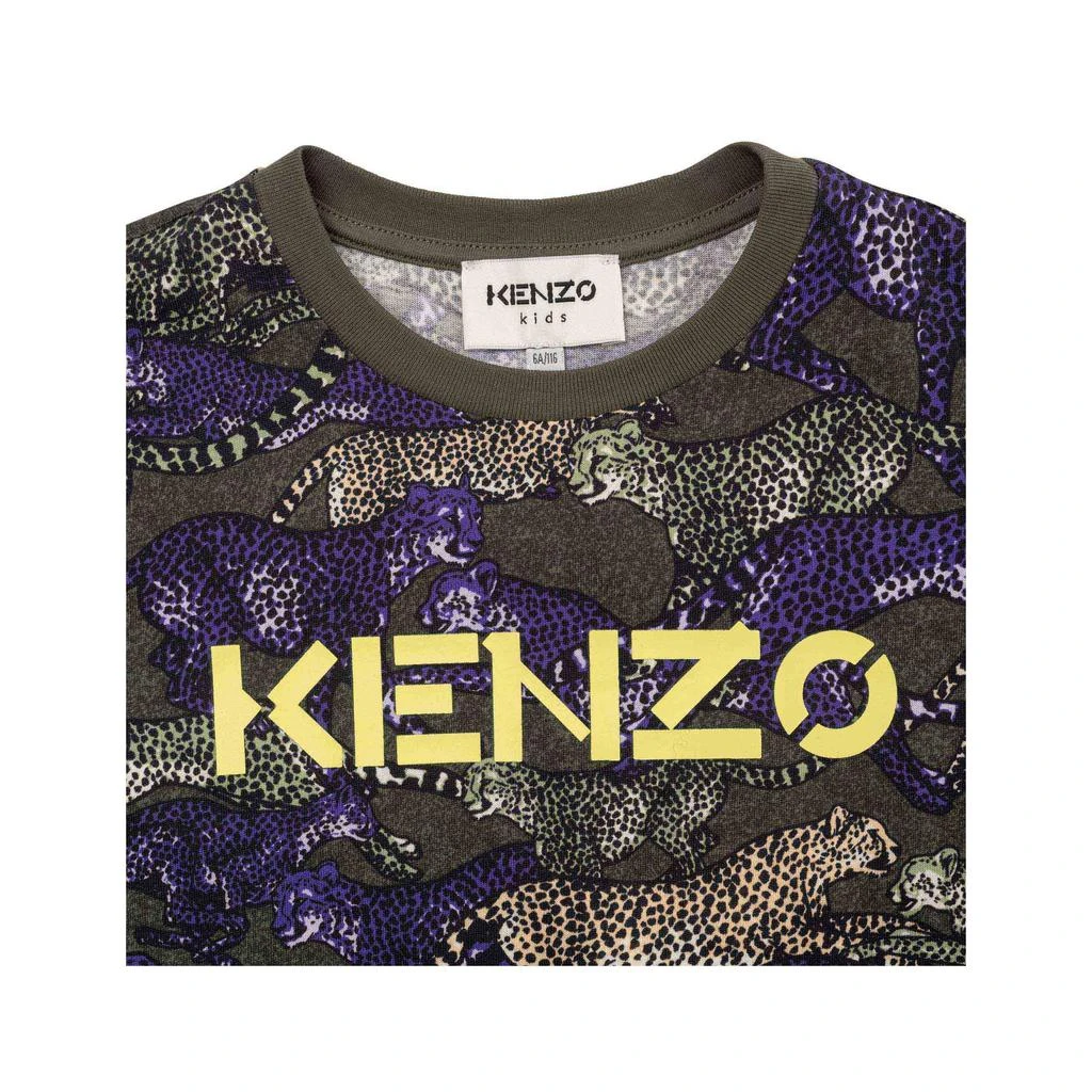 预计3周后发货 Kenzo T-Shirt Manches Courtes Kaki Fonce - Enfant Garçon - Kenzo Kids 3