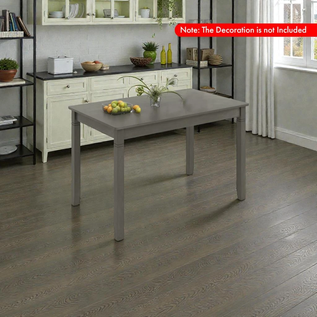 Hivvago Compact 48-Inch Rectangular Wood Table with Rubberwood Frame 2