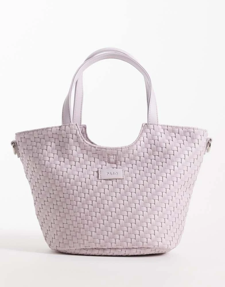 PASQ PASQ small scoop detail bag with crossbody strap pale lavender
