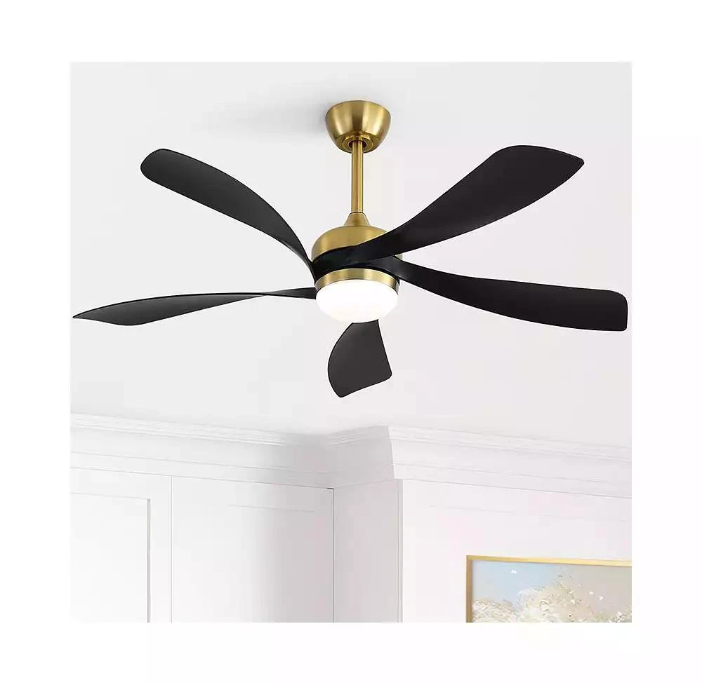 Sofucor 52-inch Modern Gold 5-Blade Ceiling Fan with LED Light and Remote Control
