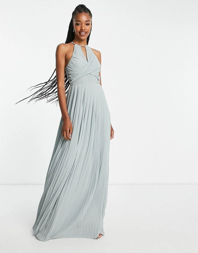 Shop TFNC Tall bridesmaid pleated wrap detail maxi dress in sage on Sale at  BeyondStyle  Get 70% Off TFNC Tall bridesmaid pleated wrap detail maxi  dress in sage with Limited-Time Flash