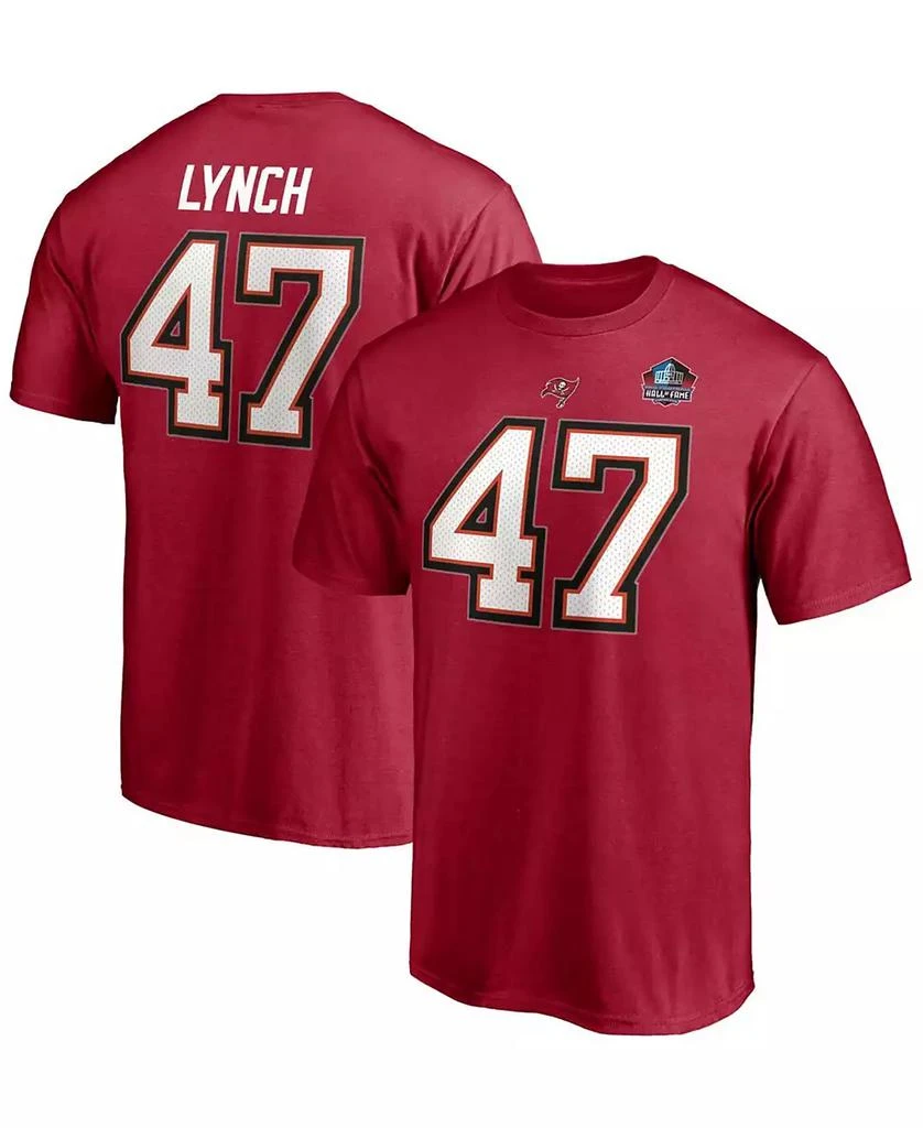 Fanatics Men's John Lynch Red Tampa Bay Buccaneers NFL Hall Of Fame Class Of 2021 Name and Number T-shirt 1