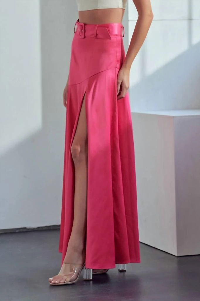 Mustard Seed Ayleen Belted Maxi Skirt In Hot Pink 3