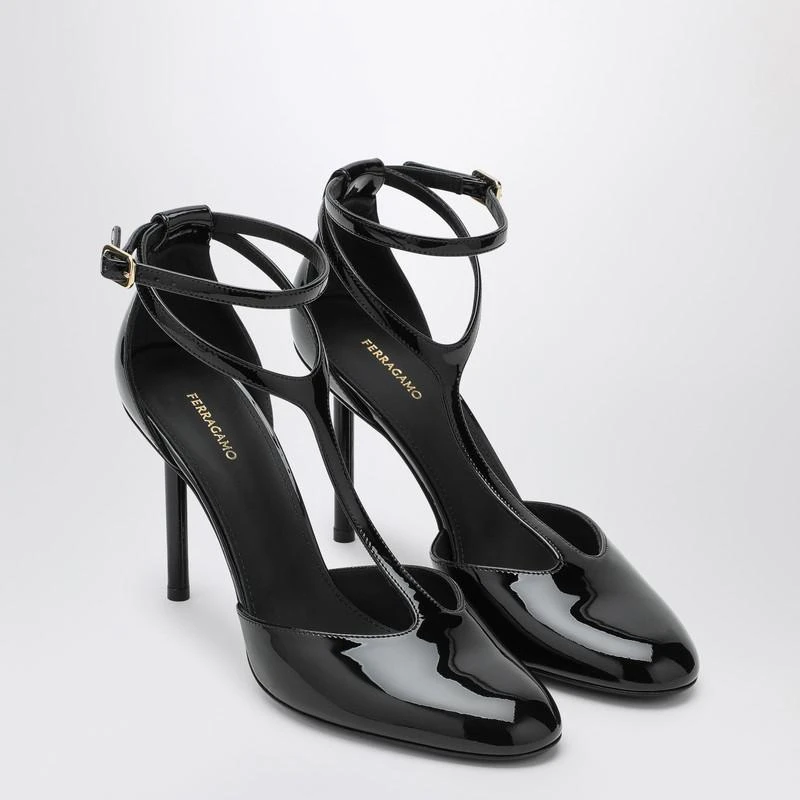 Salvatore Ferragamo Black Pump T-strap in patent leather 2