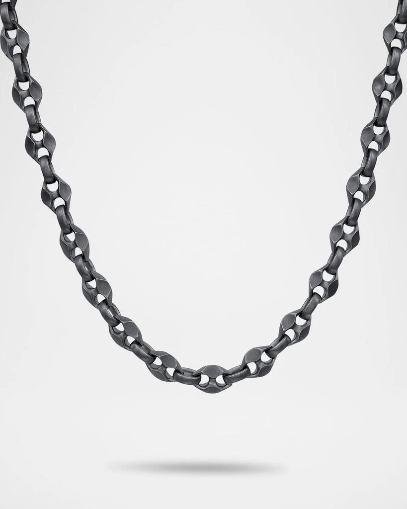 Marco Dal Maso Men's Ulysses Oxidized Sterling Silver Faceted Link Necklace, 22.5"L 1