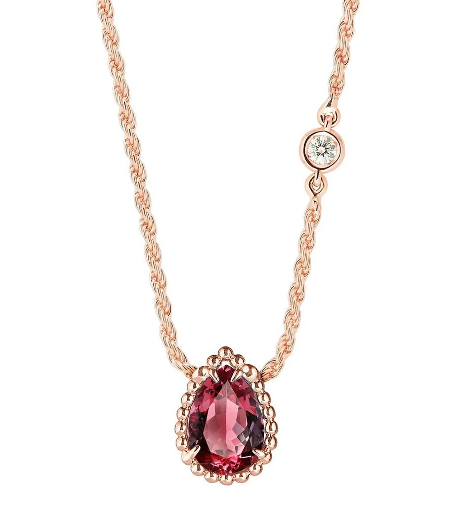 Boucheron Extra Small Rose Gold, Diamond and Garnet Serpent Bohème Motif Necklace 2