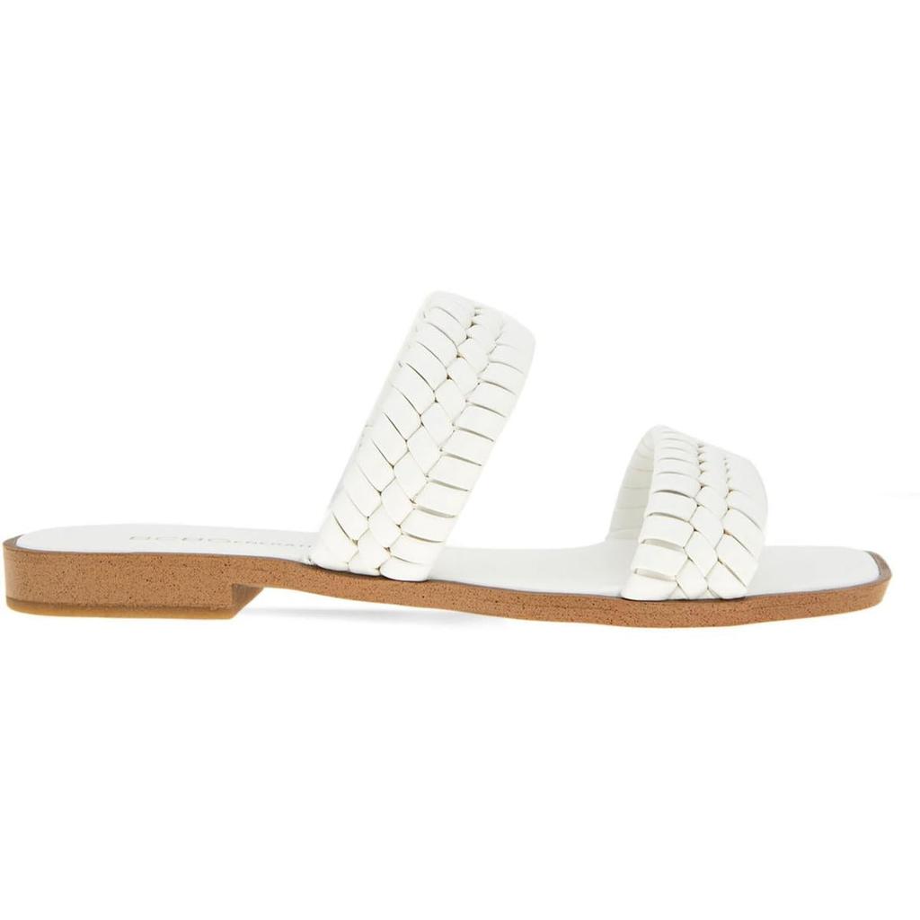 BCBGeneration Lara Womens Faux Leather Braided Slide Sandals