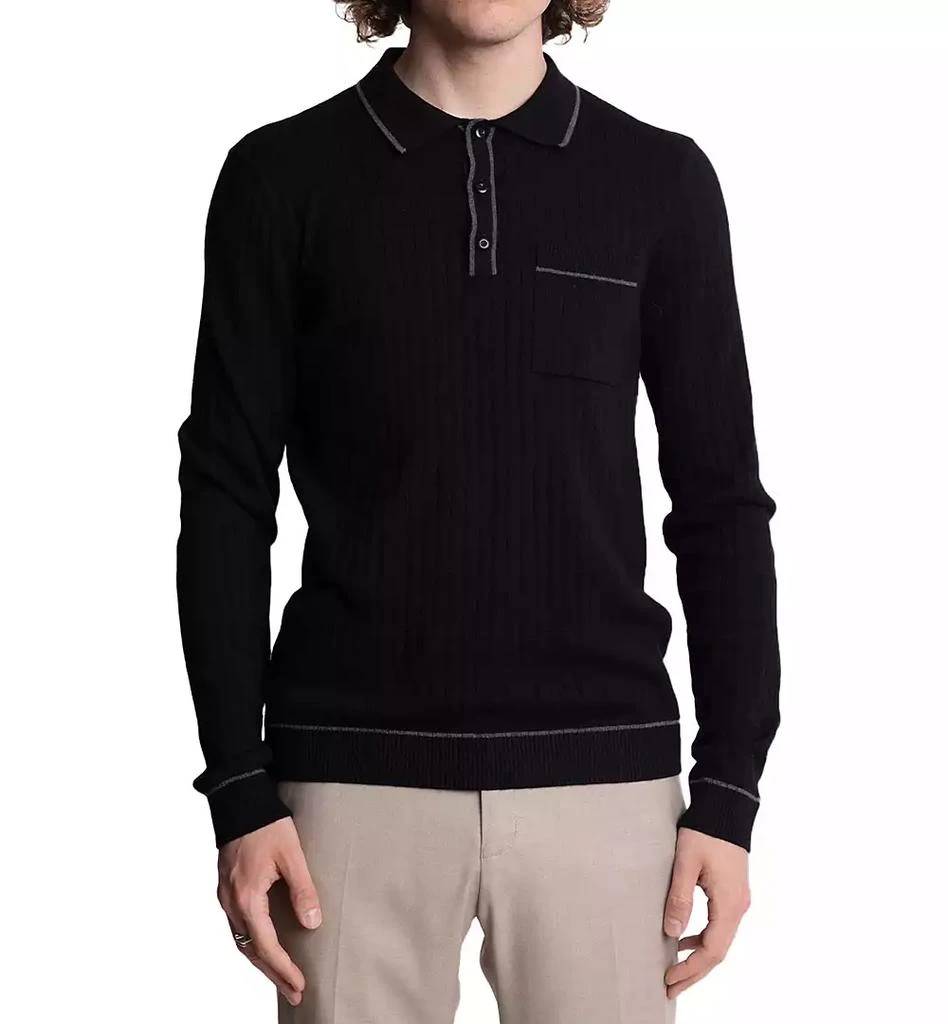 Paisley & Gray Men's Tipped Long-Sleeve Polo Shirt 1