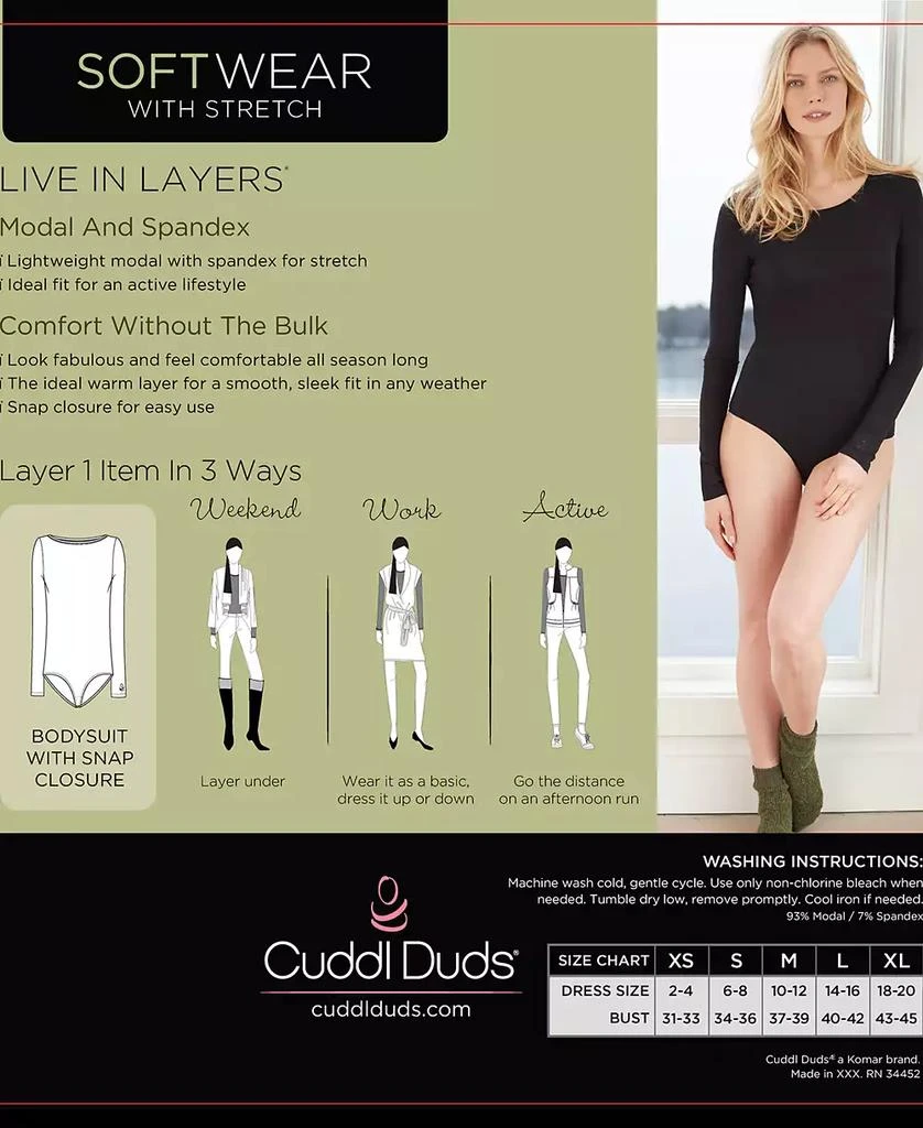 Cuddl Duds Softwear with Stretch Long Sleeve Bodysuit, Created for Macy's 5