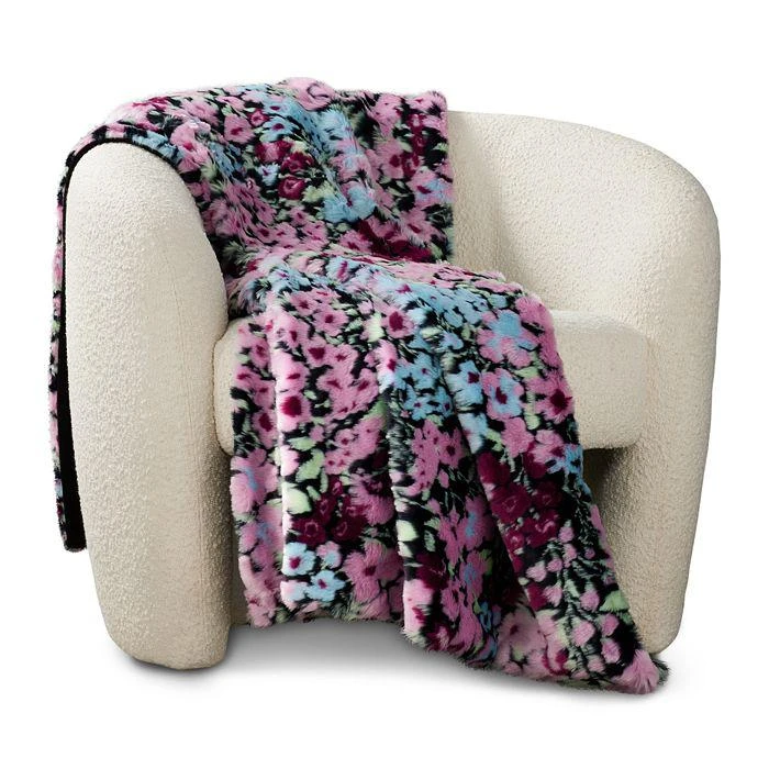 Floral Faux Fur Throw, 50" x 70" - Exclusive Bloomingdale's