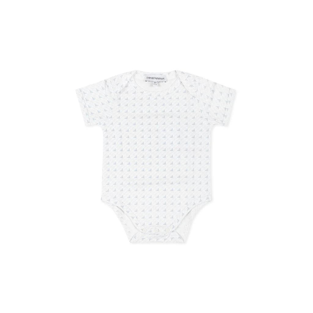 Emporio Armani White Babygrow For Baby Boy With Eagle 4