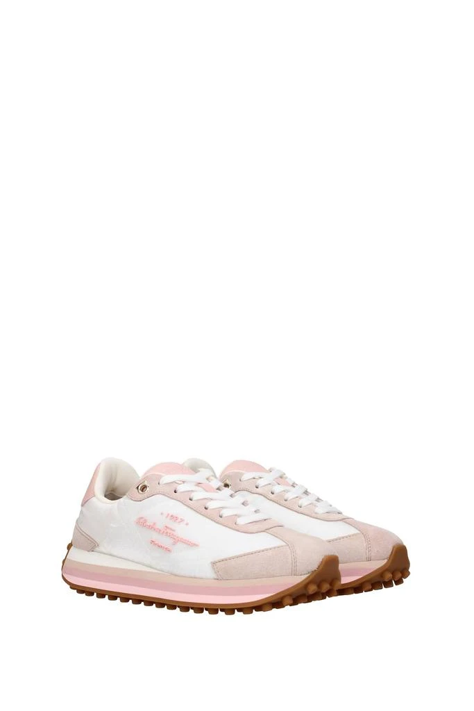 Salvatore Ferragamo Sneakers Fabric White Pink 2