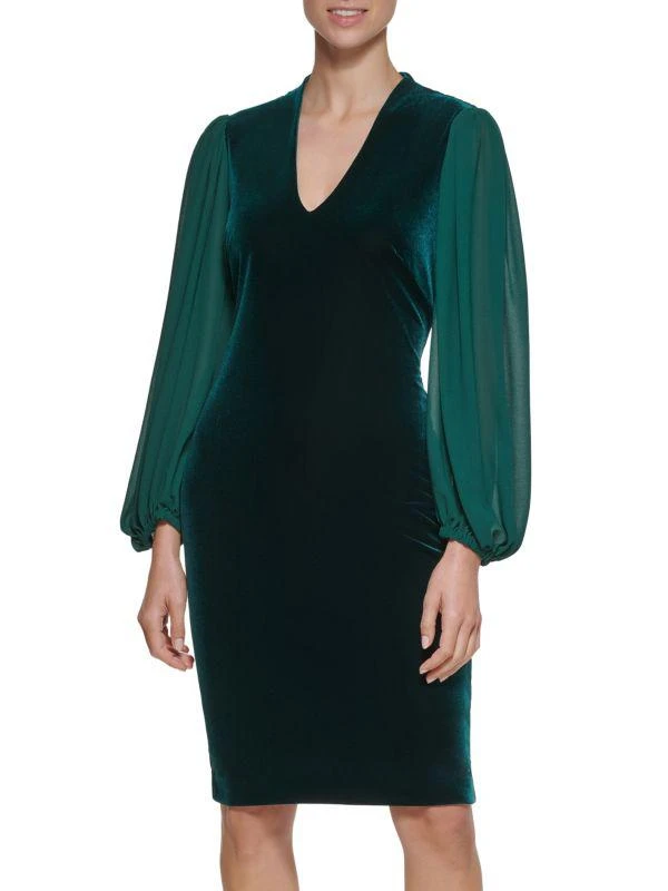 Vince Camuto Velvet Chiffon Bodycon Dress 1