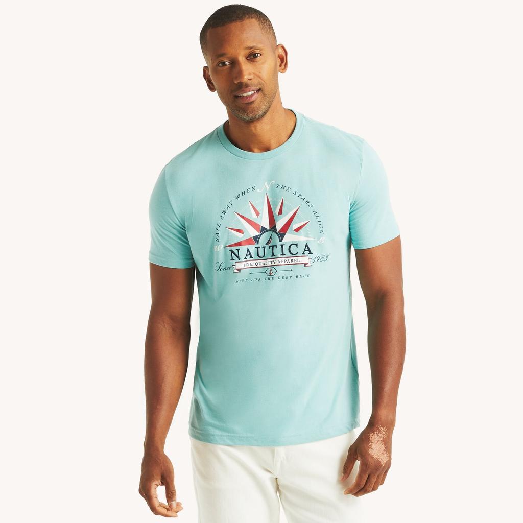 Nautica Mens Sustainably Crafted  Heritage Graphic T-Shirt