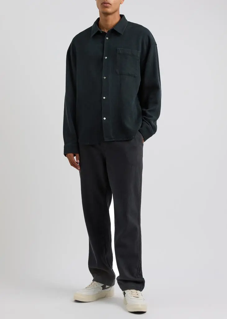 FRAME Waffle-knit Lyocell-blend shirt 4