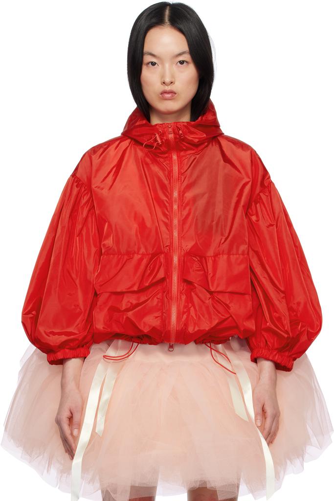 Simone Rocha Red Cargo Pocket Puff Sleeve Drawstring Jacket