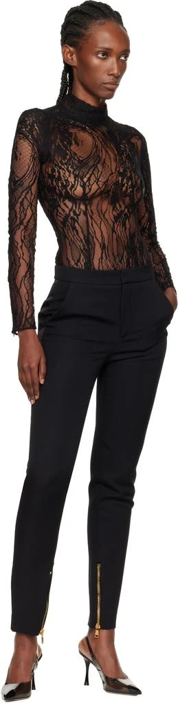 Balmain Black Long-Sleeved Lace Bodysuit 5