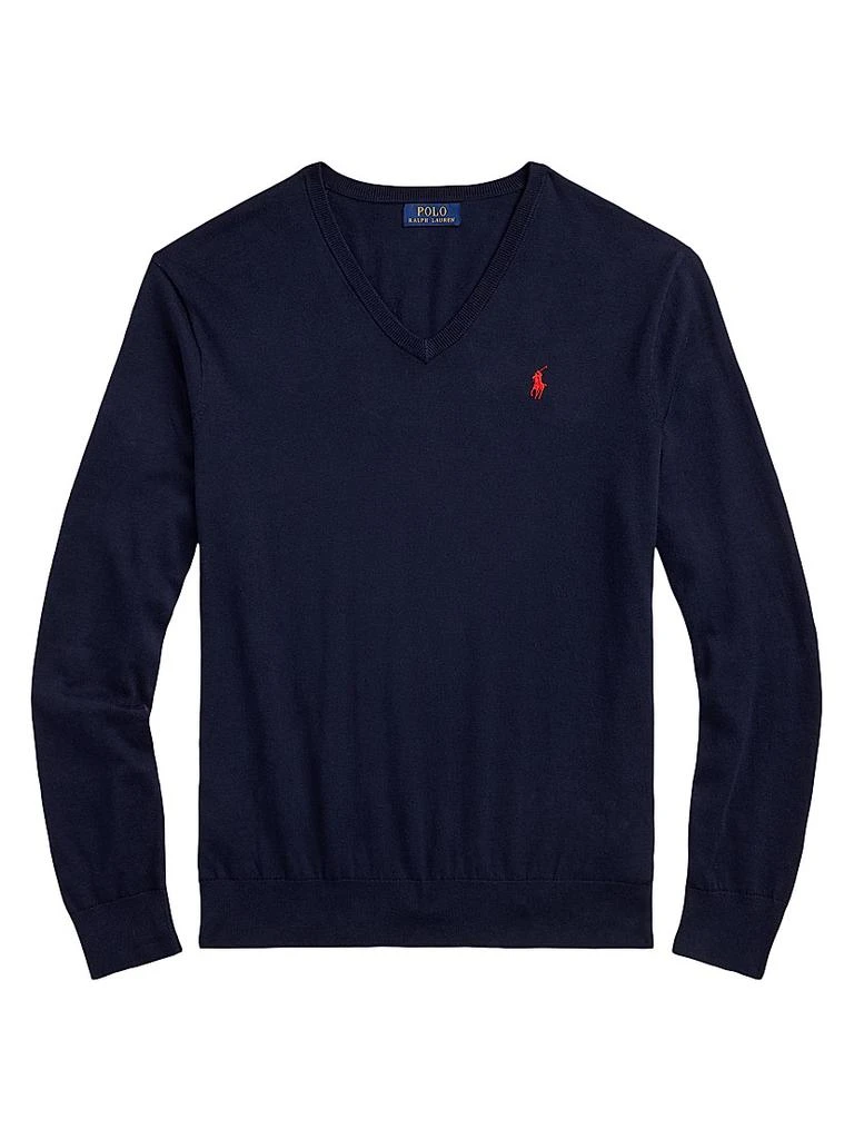 Ralph Lauren Logo Cotton V-Neck Sweater 1