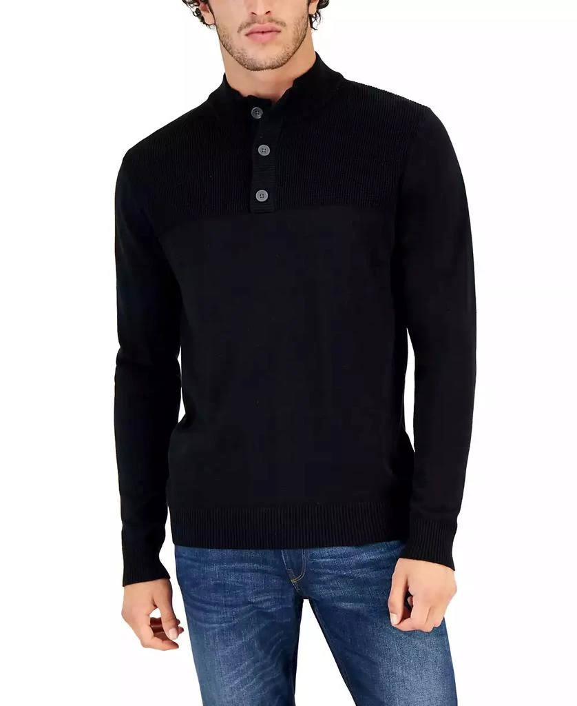 Club Room Men's Button Mock Neck Sweater, Created for Macy's 1