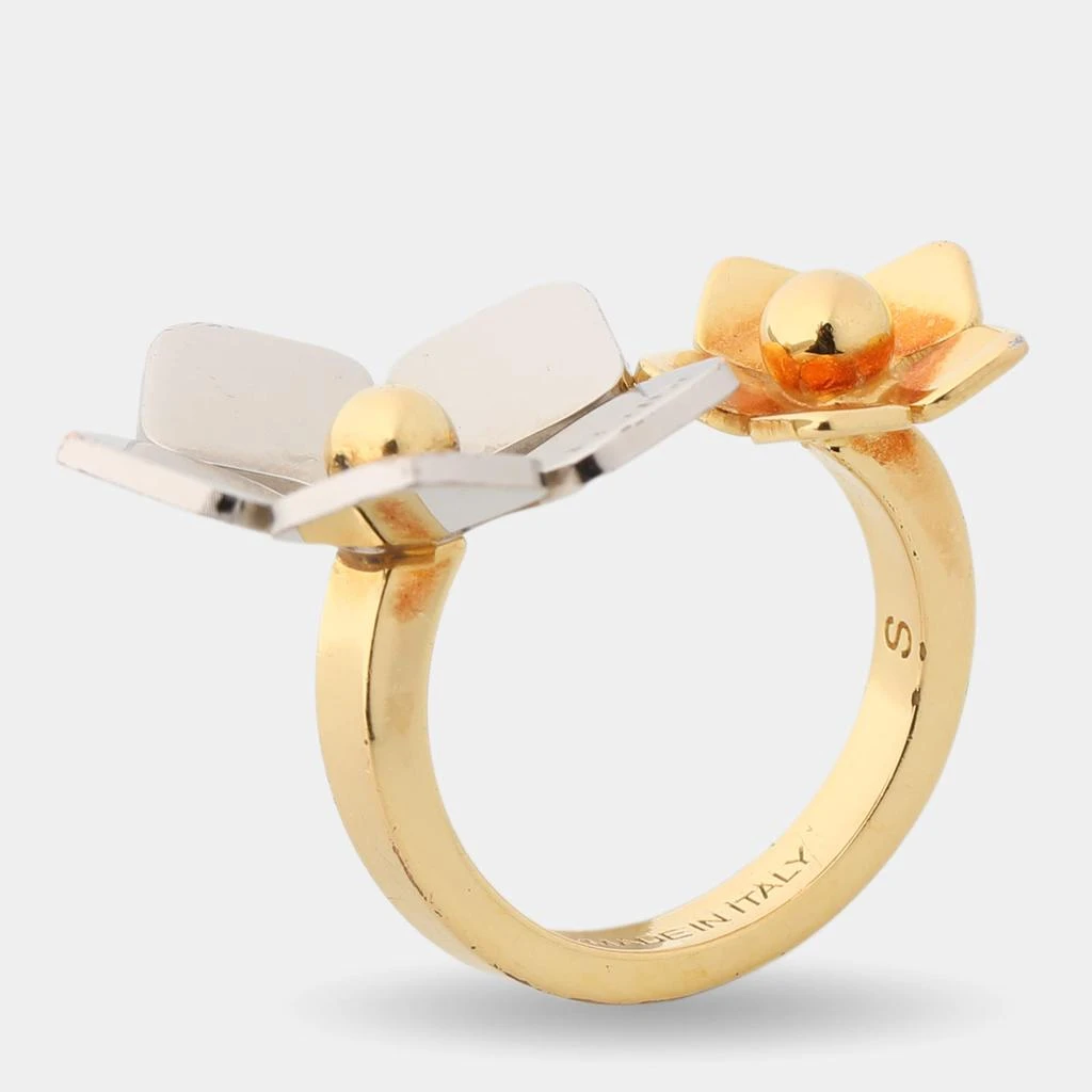 Fendi Fendi Two Tone Flower Motif Open Ring Size 51 1