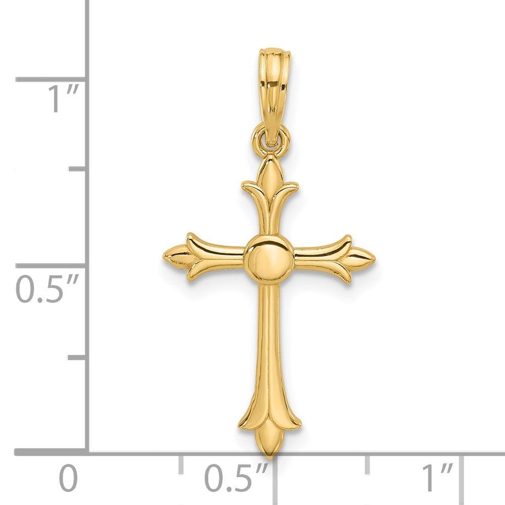Diamond2Deal 14k Yellow Gold Fancy Cross Charm Pendant